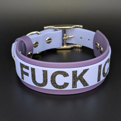 purple and periwinkle biothane fuck ice dog collar