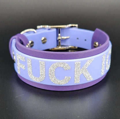 purple and periwinkle biothane fuck ice dog collar