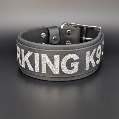 ready to ship 2 inch wide layered biothane working k9 dog collar