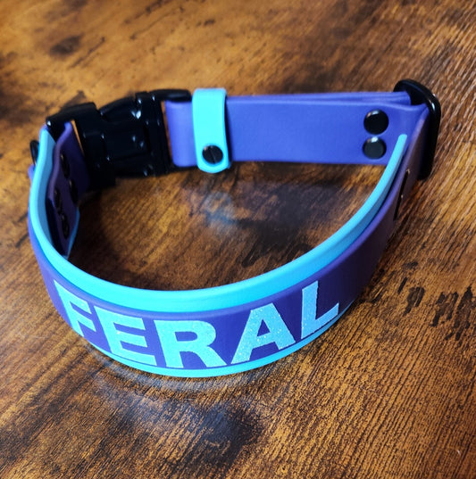 ready to ship premade feral layered biothane dog collar