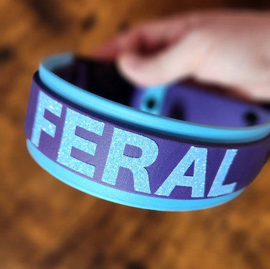 ready to ship premade feral layered biothane dog collar