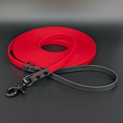 red and black biothane long line