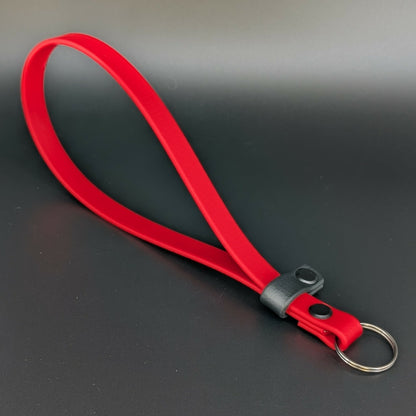 red and black biothane wrist strap for e-collar remote