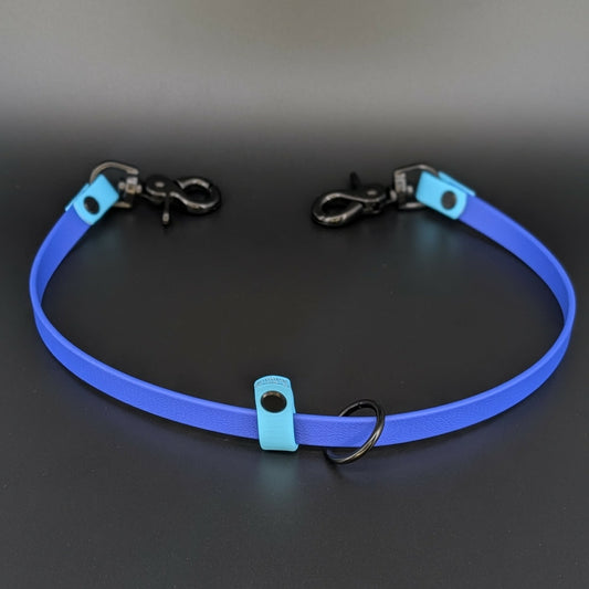 royal blue and light blue biothane long line organizer