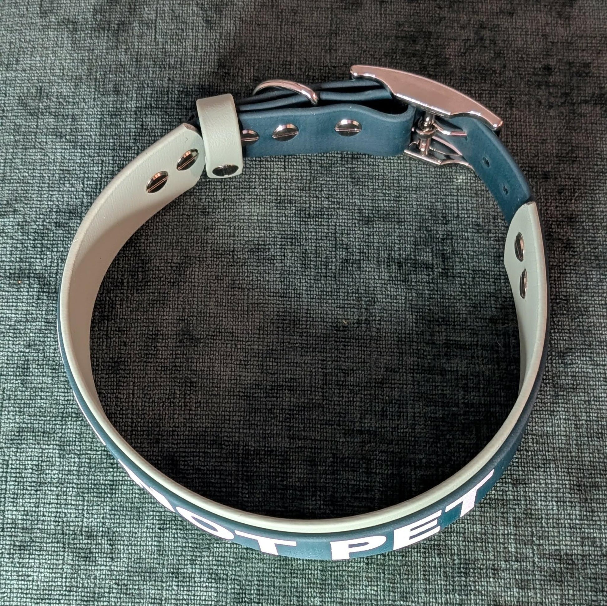sage and dark green layered biothane dog collar