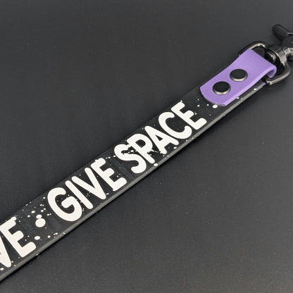 space theme biothane leash extender warning