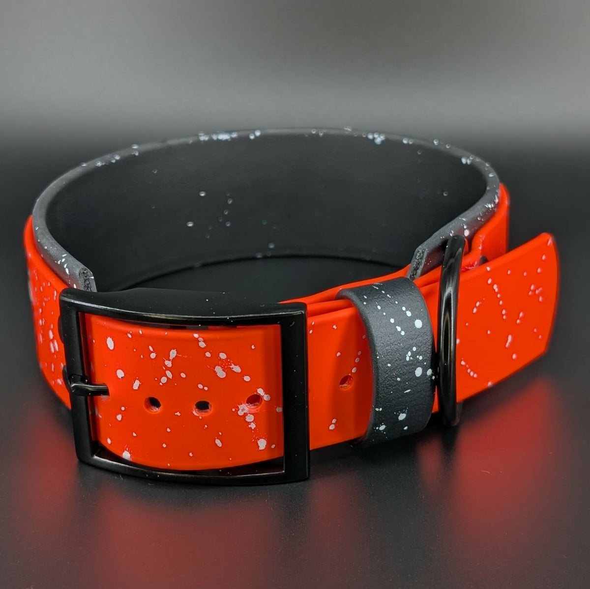 splatter painted biothane collar