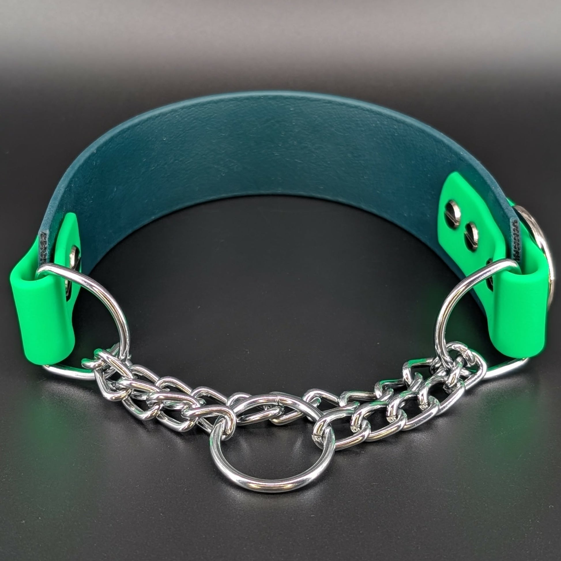 tapered biothane chain martingale dog collar