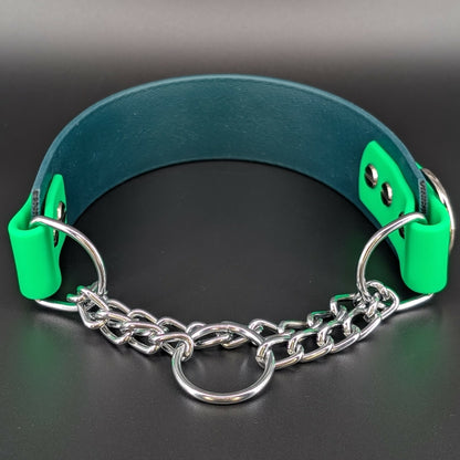 tapered biothane chain martingale dog collar