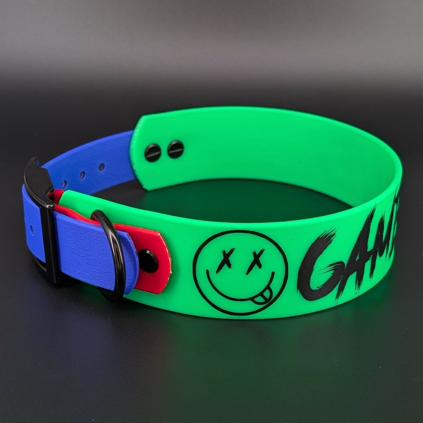 tapered biothane gamer theme dog collar