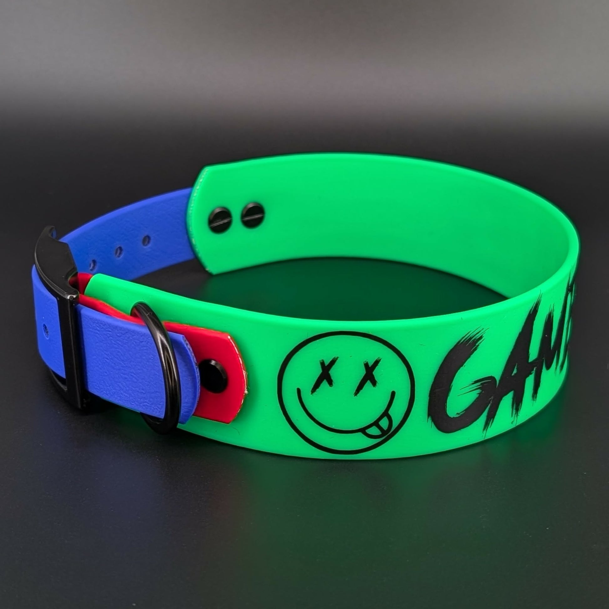 tapered biothane gamer theme dog collar