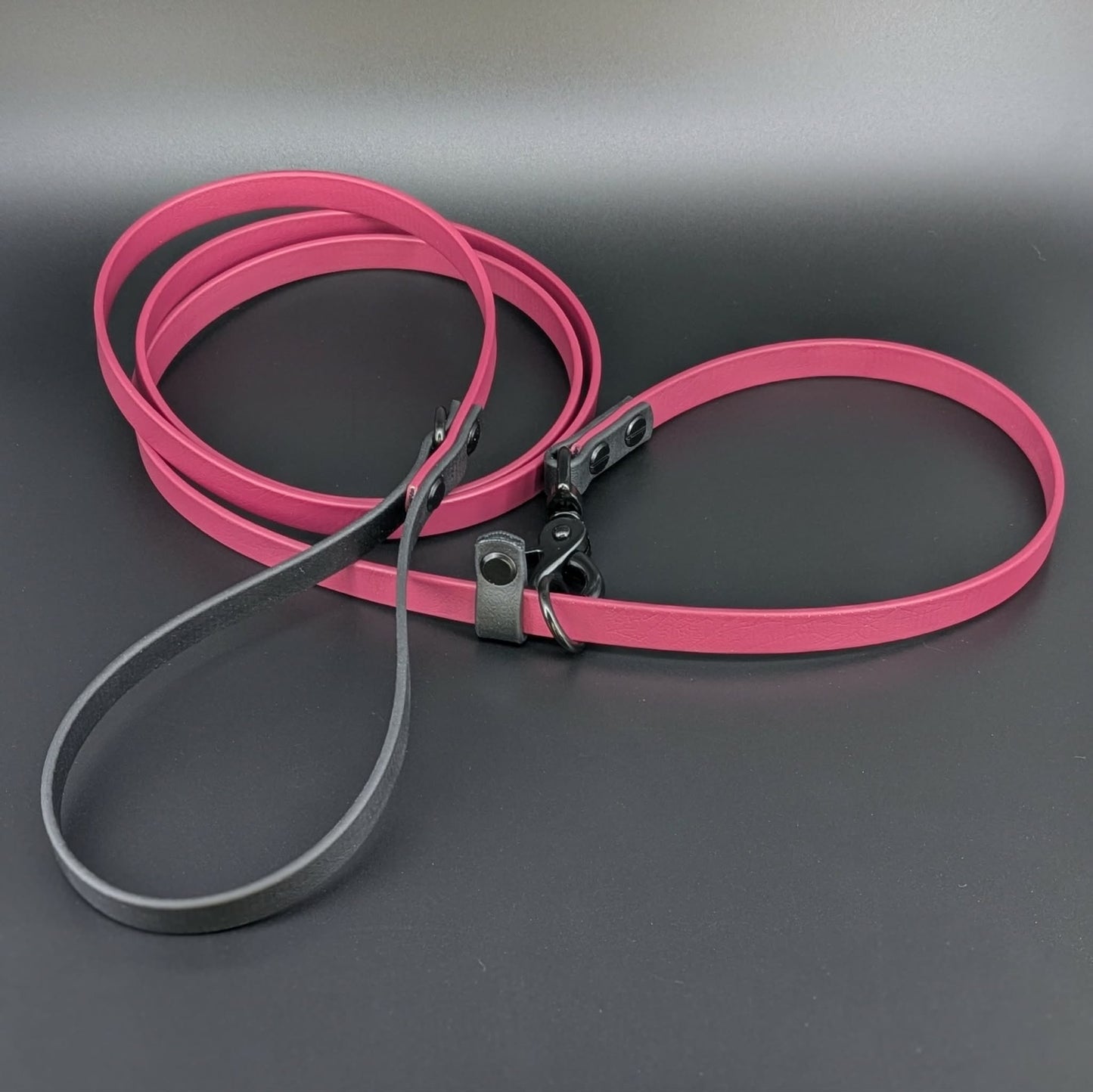 wine and black biothane convertible clip slip leash
