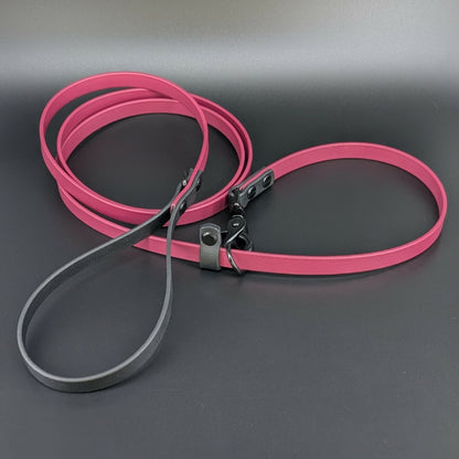 wine and black biothane convertible clip slip leash
