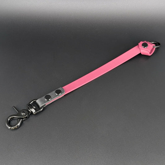 wine and black biothane knotted traffic tab