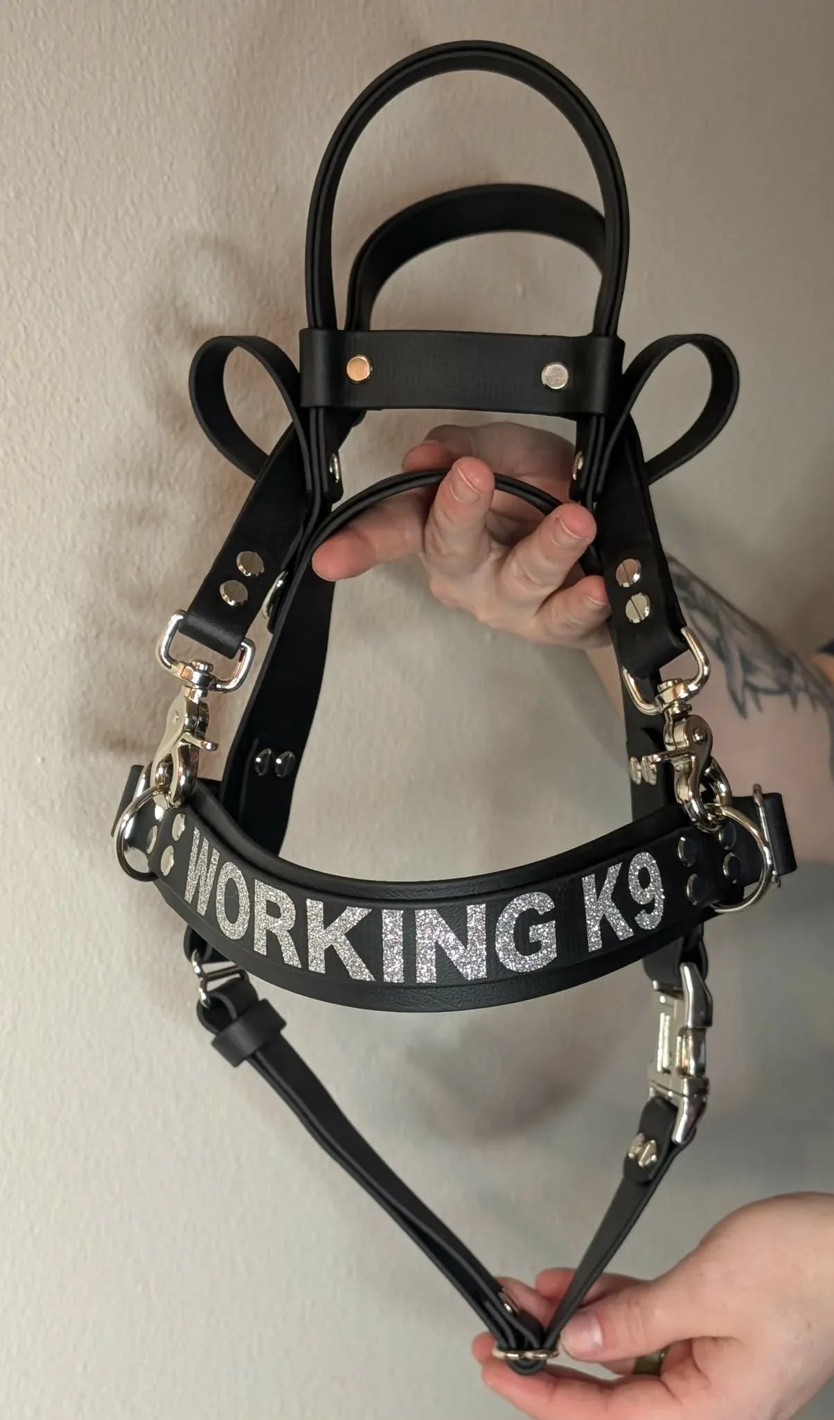 working k9 straight front service dog harness