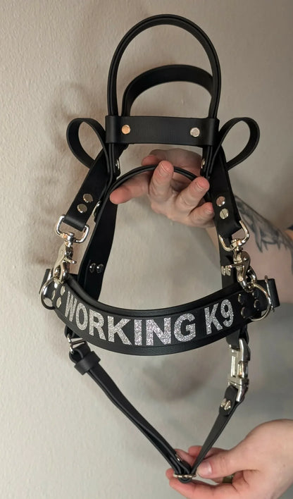 working k9 straight front service dog harness